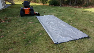 Laying out the tarp